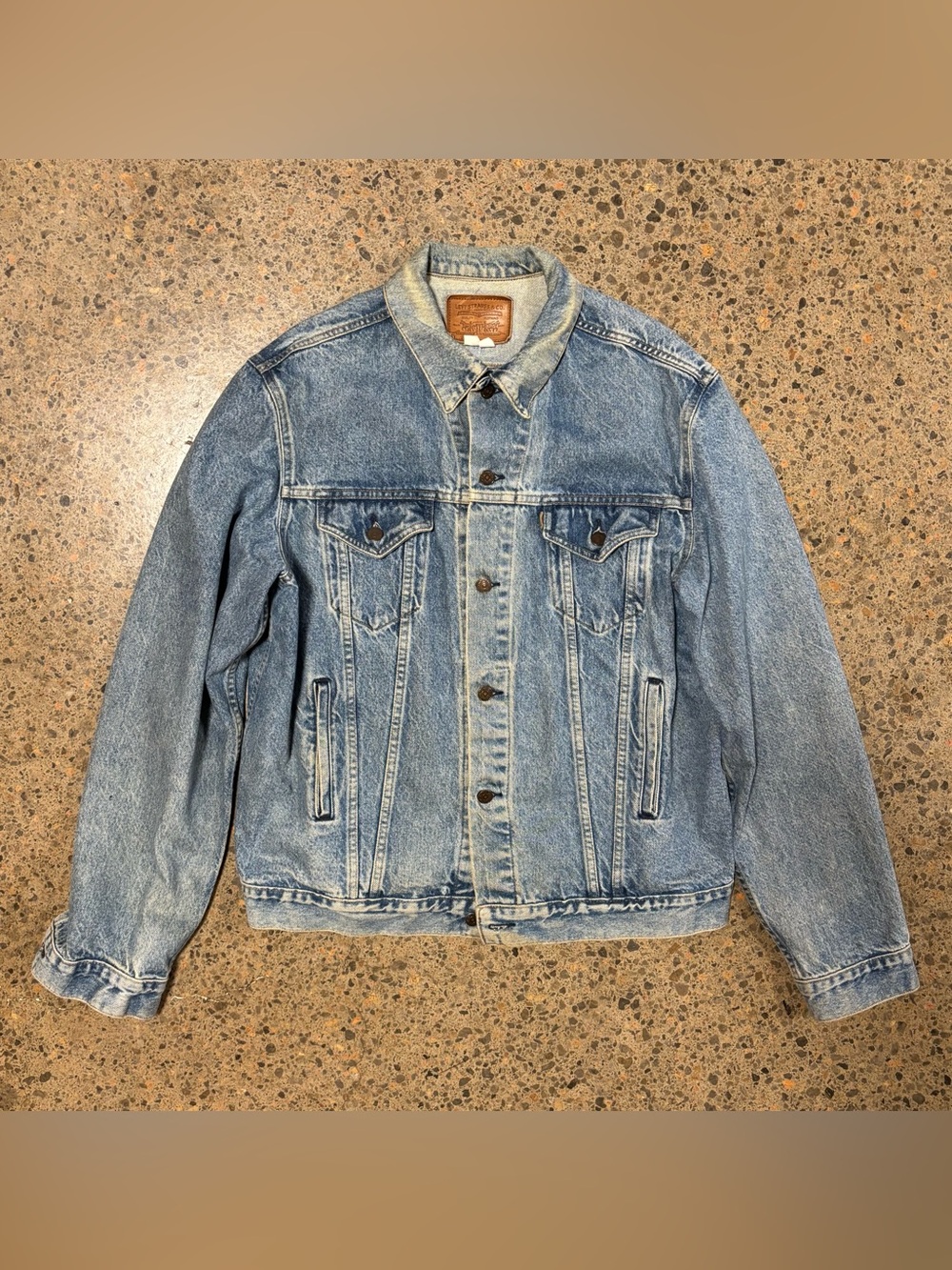 Vintage Levi Strauss Trucker Jacket (XL Tall) Jean, Denim, Light Blue